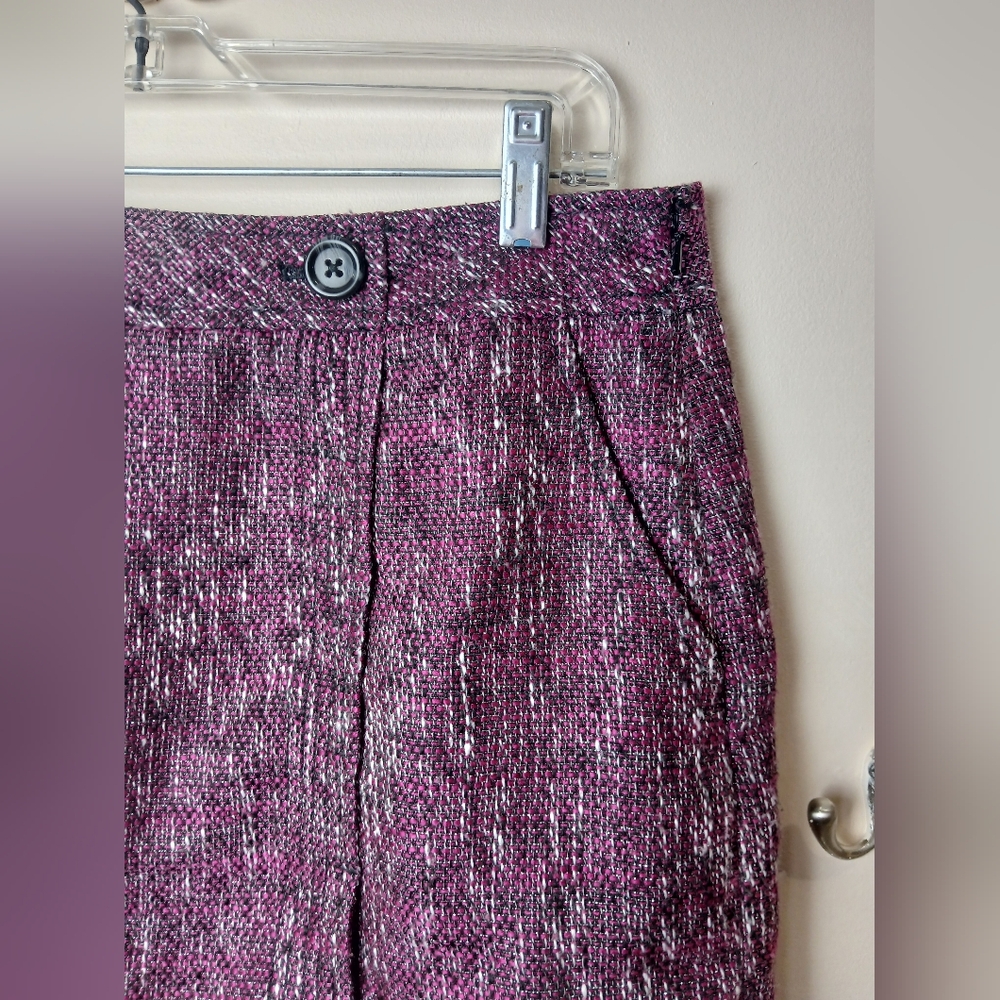 LOFT Tweed purple black Skirt Size 8 lined VGC - Picture 2 of 9